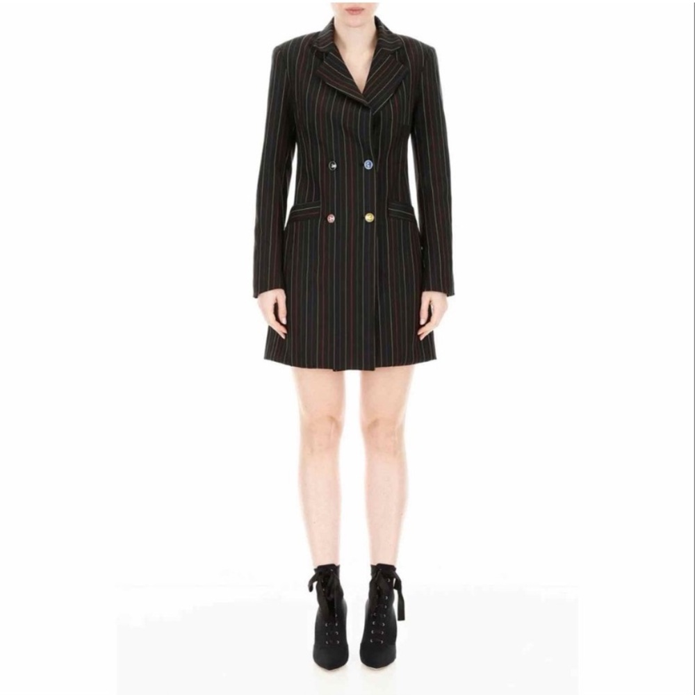 Staud Roxy Pinstriped Blazer Mini Dress